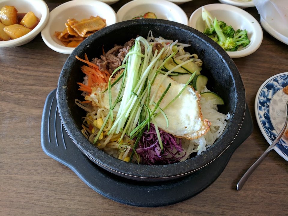 Dolsot Bibimbap and Side Dishes